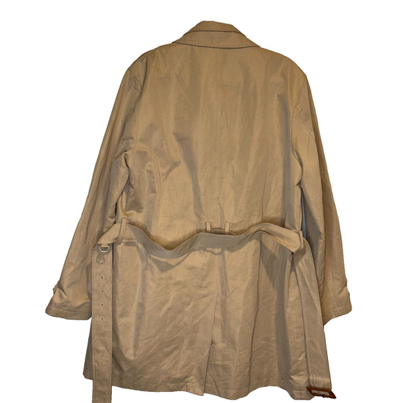 Hickey Freeman Lined Cotton/Linen Coat Khaki Size L Quiet Luxury Classic Preppy - Picture 5 of 16